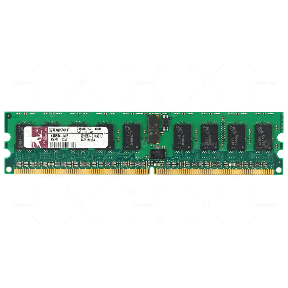 K4D554-MIB KINGSTON MEMORY 256MB PC2 3200 400MHZ 240 PIN ECC CL3 RDIMM DDR2 9995263-010.A01LF